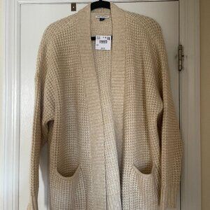 NWT American Eagle Oversized Waffleknit Cardigan - Size S, Cream